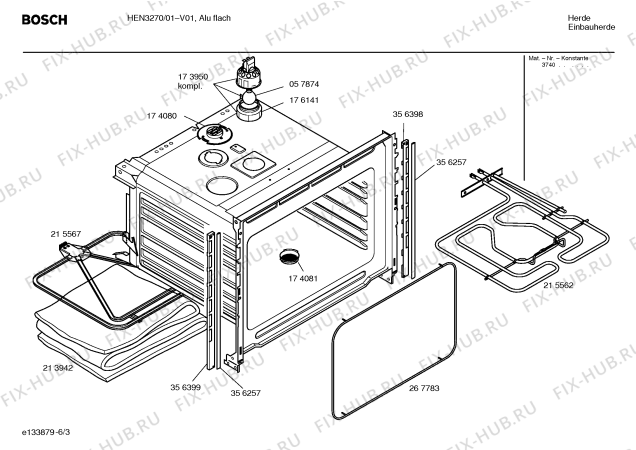 Схема №2 HBN6372FN с изображением Линза для духового шкафа Bosch 00182871