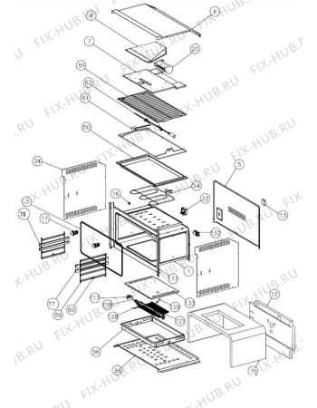 Схема №1 MKG22IX (F081855) с изображением Панель для плиты (духовки) Indesit C00297051