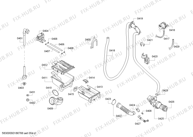 Взрыв-схема стиральной машины Siemens WM14P3E7DN iQ500 varioPerfect - Схема узла 04