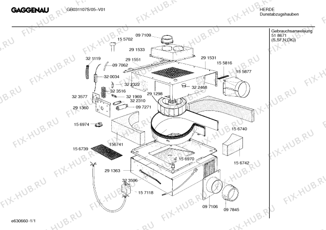 Схема №1 GB031107S с изображением Мотор вентилятора для электровытяжки Bosch 00097406