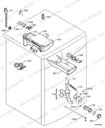 Взрыв-схема стиральной машины Zanussi ZWH6165 - Схема узла Hydraulic System 272