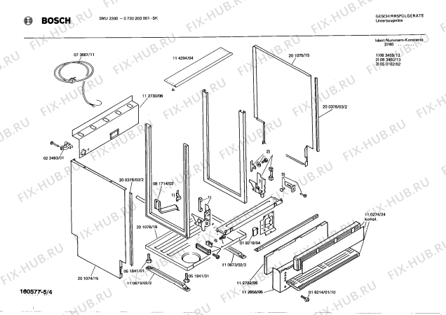 Взрыв-схема посудомоечной машины Bosch 0730203001 SMU2200 - Схема узла 04