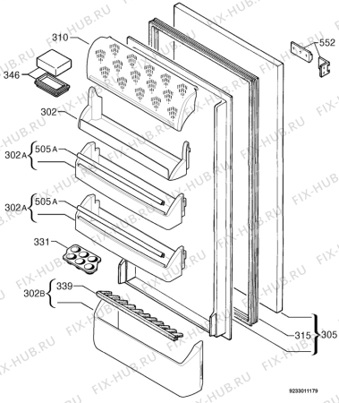 Взрыв-схема холодильника Rex Electrolux FI2591A+ - Схема узла Door 003