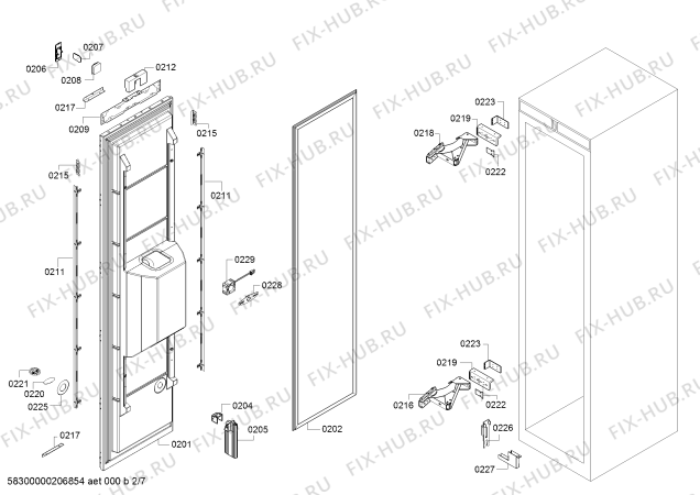 Схема №3 FIN36MIIL5 с изображением Крепеж для холодильника Bosch 10004544