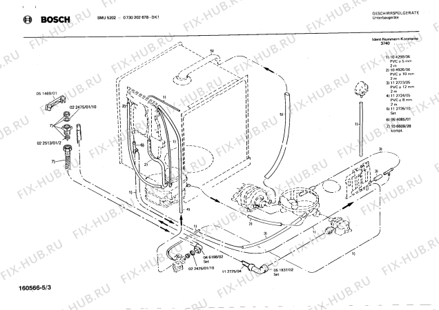 Взрыв-схема посудомоечной машины Bosch 0730202678 SMU5202 - Схема узла 03