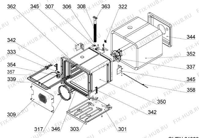 Взрыв-схема вытяжки Gorenje E4402K  A42001042 NO   -White FS 50 (182153, A42001042) - Схема узла 03