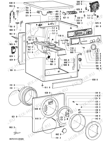 Схема №1 AWM 5106 с изображением Ручка (крючок) люка для стиралки Whirlpool 481249878238