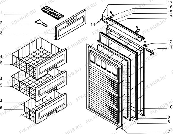 Схема №1 CC1343X (F008692) с изображением Рамка для холодильника Indesit C00129772
