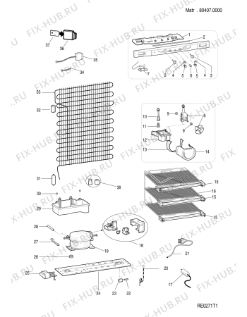 Взрыв-схема холодильника Hotpoint-Ariston NMBL1923CVWHA (F054122) - Схема узла