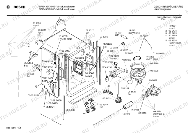 Схема №1 SPI6436CH с изображением Панель для электропосудомоечной машины Bosch 00286535