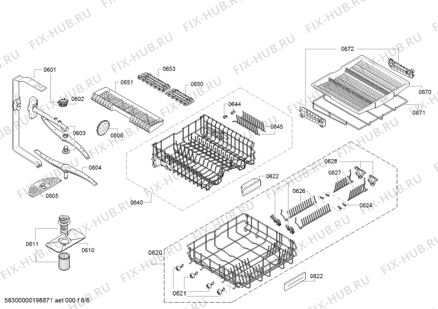 Взрыв-схема посудомоечной машины Siemens SX636X01KE - Схема узла 06