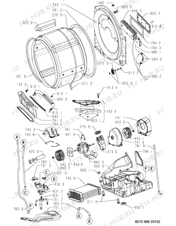 Схема №2 AWZ 9995/1 с изображением Обшивка для сушильной машины Whirlpool 481245215677