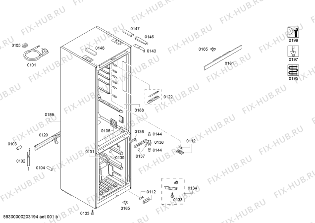 Схема №3 KG39NXB3A, Siemens с изображением Дверь для холодильника Siemens 00716289