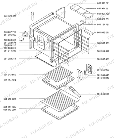 Взрыв-схема плиты (духовки) Aeg 5211V-D - Схема узла Oven