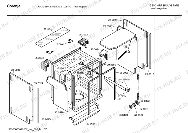 Взрыв-схема посудомоечной машины Velenje SE5GVE1 GSI742 - Схема узла 03