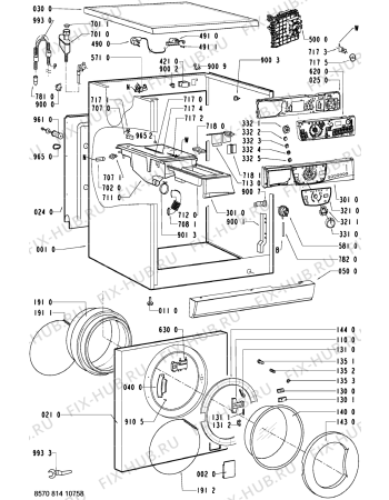 Схема №1 AWM 8145 с изображением Декоративная панель для стиральной машины Whirlpool 481245214161