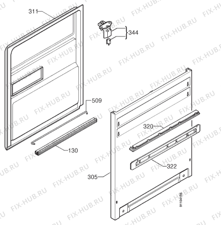 Взрыв-схема посудомоечной машины Privileg 194105 3 - Схема узла Door 003
