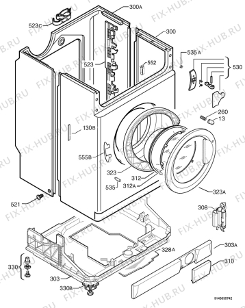 Взрыв-схема стиральной машины Zanussi ZWU6120 - Схема узла Housing 001