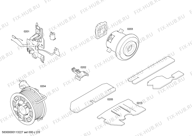 Взрыв-схема пылесоса Bosch BSG82032 BOSCH ergomaxx hepa plus 2000W - Схема узла 02