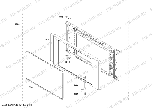 Схема №3 HMT85M621 с изображением Дверь для плиты (духовки) Bosch 00478279