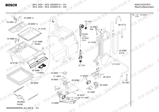 Схема №3 WOL2450SN WOL2450 с изображением Таблица программ для стиралки Bosch 00527039