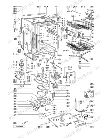 Схема №1 GSI 4952 R-WS с изображением Панель для посудомоечной машины Whirlpool 481245379847