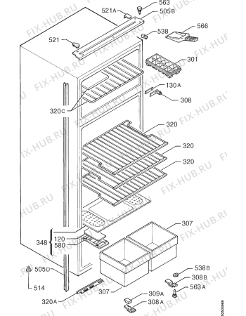 Взрыв-схема холодильника Zanussi ZI5250 - Схема узла Housing 001