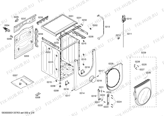 Схема №2 WFMC4301UC Nexxt DLX Series с изображением Кабель для стиралки Bosch 00609230
