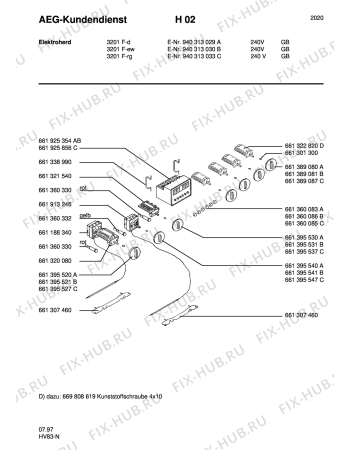 Взрыв-схема плиты (духовки) Aeg 3201F-W GB - Схема узла Section9