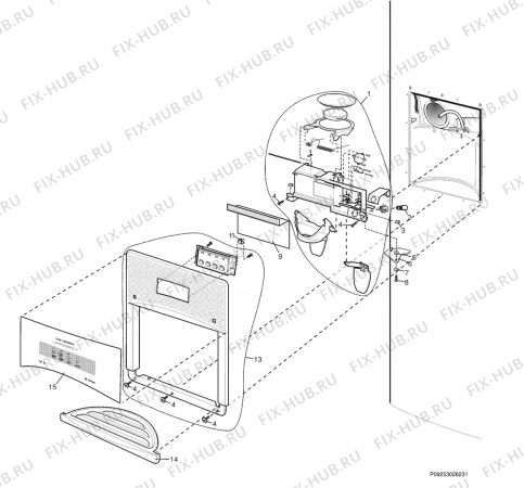 Взрыв-схема холодильника Rex Electrolux RS607ENF - Схема узла Section 3