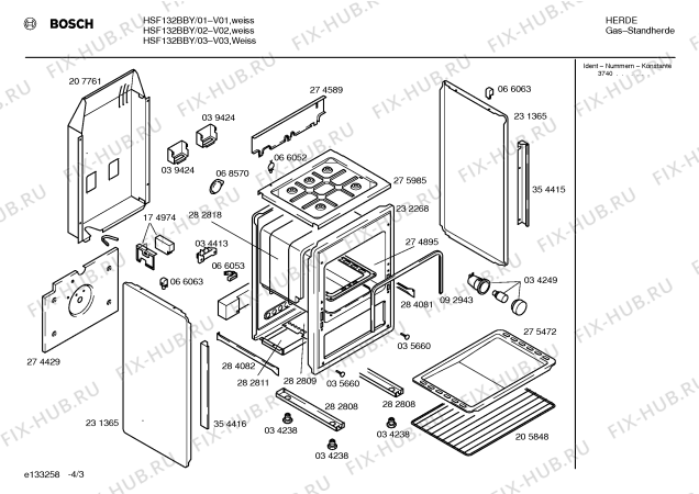 Схема №3 HM12520RF с изображением Инструкция по эксплуатации для плиты (духовки) Bosch 00524378
