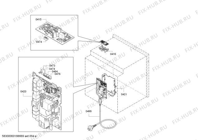 Схема №3 HBG656ES1W с изображением Корпус для плиты (духовки) Bosch 11002862