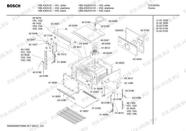 Схема №2 HBL432AUC с изображением Панель управления для холодильной камеры Bosch 00239442