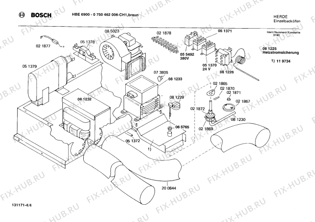 Схема №3 0750452114 HBE680R с изображением Стеклянная полка для духового шкафа Bosch 00202771