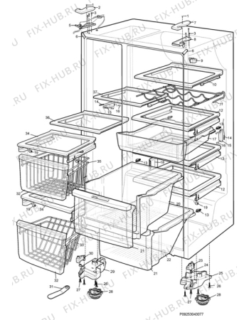 Взрыв-схема холодильника Electrolux ENL60710X - Схема узла Section 8