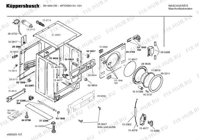 Схема №2 WFEKB01 с изображением Ручка для стиральной машины Bosch 00264212