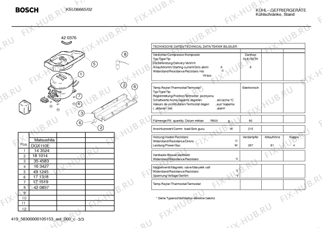 Взрыв-схема холодильника Bosch KSU36665 - Схема узла 03