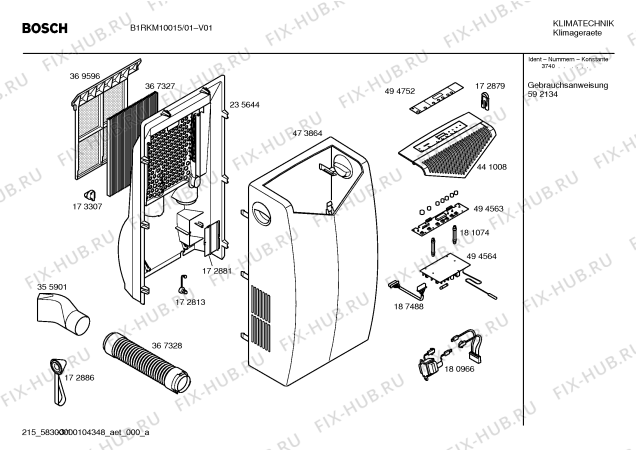 Схема №2 B1RKM10015 с изображением Направляющая для сплит-системы Bosch 00425935