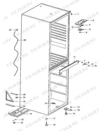 Взрыв-схема холодильника Electrolux ER2815B - Схема узла Cabinet + furniture (extra)