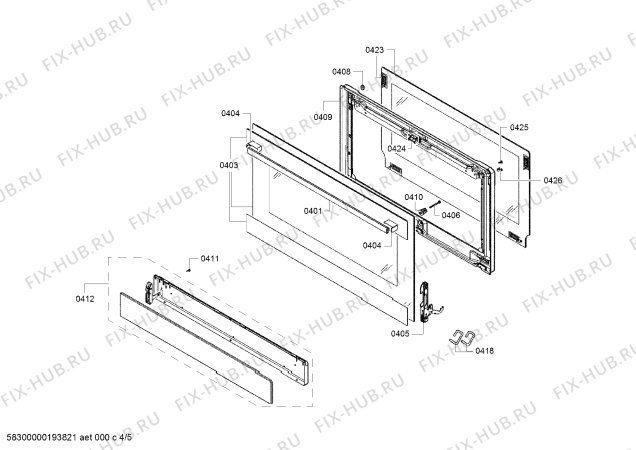 Схема №3 HG73G8257M с изображением Крышка для электропечи Siemens 00715365