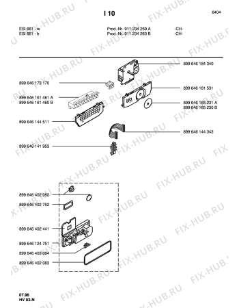 Взрыв-схема посудомоечной машины Electrolux ESI661   WEISS  CH - Схема узла Section1