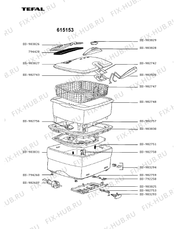 Схема №1 615452 с изображением Ручка для тостера (фритюрницы) Tefal SS-982742