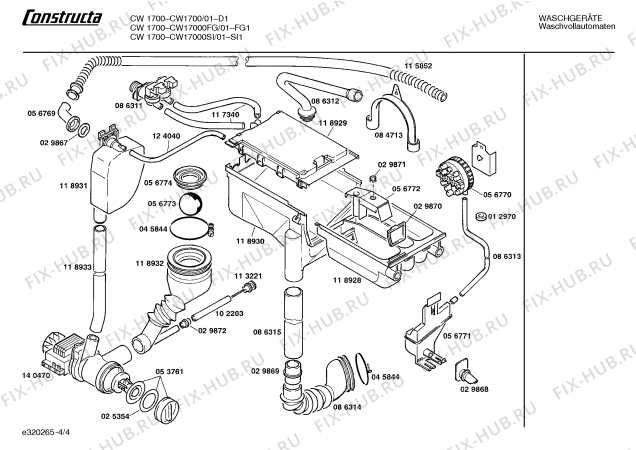 Взрыв-схема стиральной машины Constructa CW17000FG CW170 - Схема узла 04