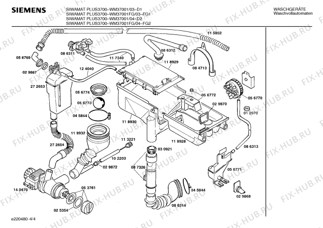 Схема №2 WM37001FG SIWAMAT PLUS 3700 с изображением Панель управления для стиралки Siemens 00271077