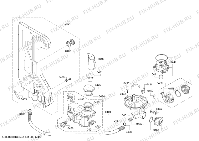 Схема №2 SMS40M52EU с изображением Силовой модуль запрограммированный для посудомойки Bosch 12007381