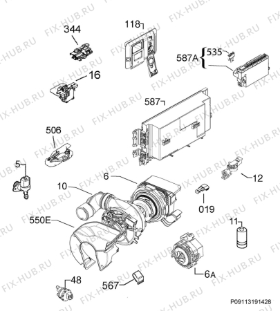 Схема №6 F66782M0P с изображением Блок управления для посудомоечной машины Aeg 973911444325097