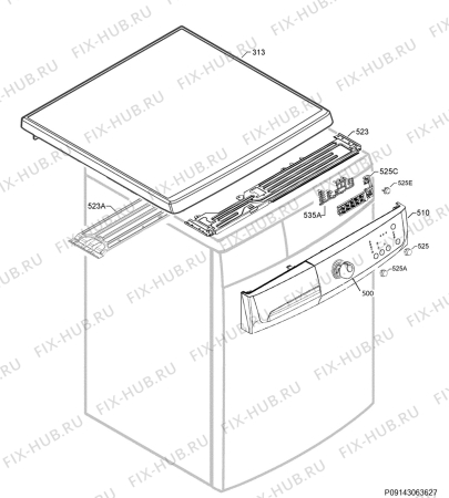 Взрыв-схема стиральной машины Zanussi ZWH6101P - Схема узла Command panel 037