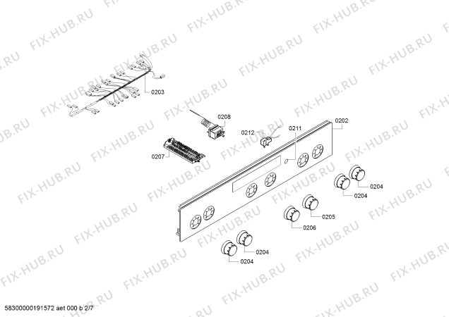 Взрыв-схема плиты (духовки) Siemens HX525210Q - Схема узла 02