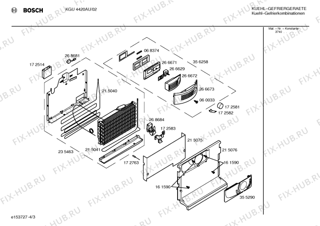 Взрыв-схема холодильника Bosch KGU4420AU - Схема узла 03