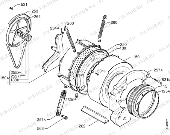 Взрыв-схема стиральной машины Electrolux EW1465F - Схема узла Functional parts 267